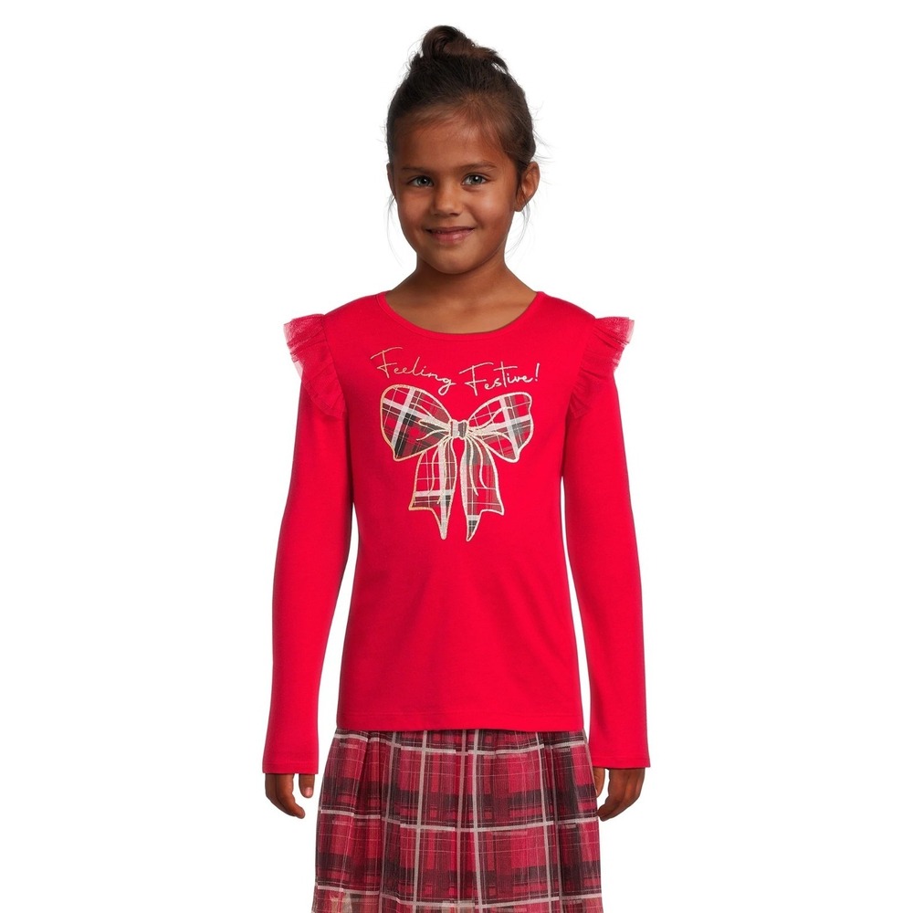 365 Kids by Garanimals Long Sleeve‎ Ruffle T-Shirt Size 7 NWT